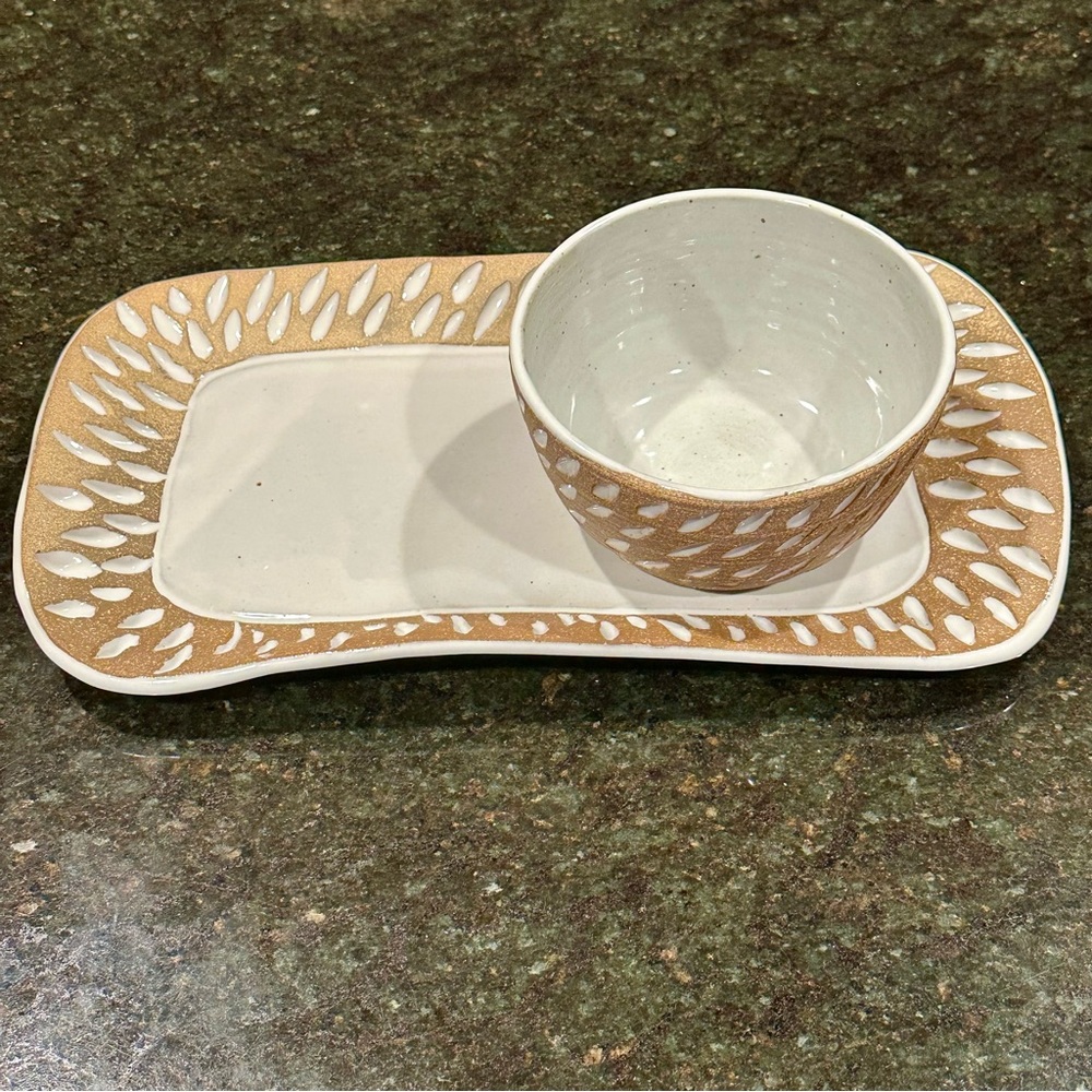 Batton Clayworks Handmade Limited Edition Hor’dourve Tray & Condiment Bowl